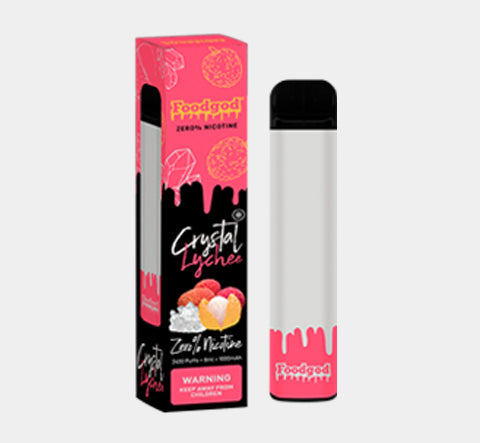 VAPE FOODGOD CRYSTAL LYCHEE 0% NIC 2400 PUFFS